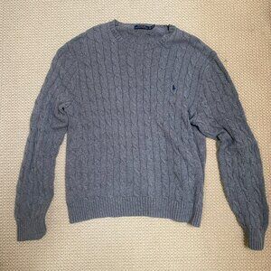 Grey Ralph Lauren Cable Knit Sweater